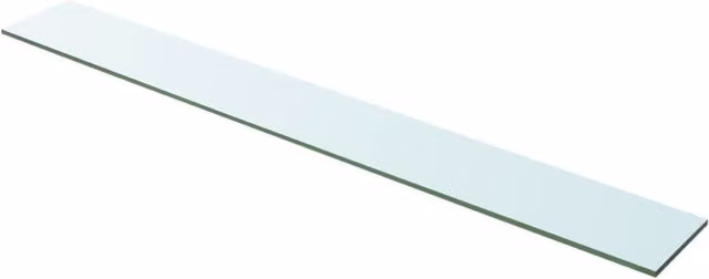 Berkfield Home Clear Glass Shelf Panel, W: 100 cm, H: 12 cm