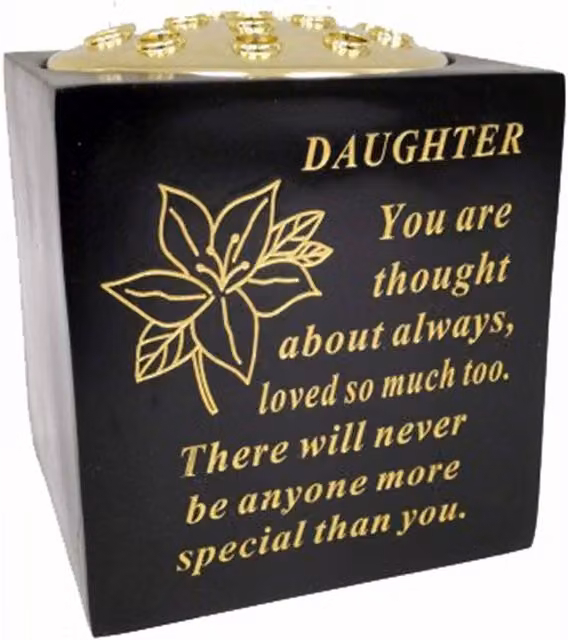 David Fischhoff Memorial Grave Rose Bowl in Black and Gold for Daughter – 1