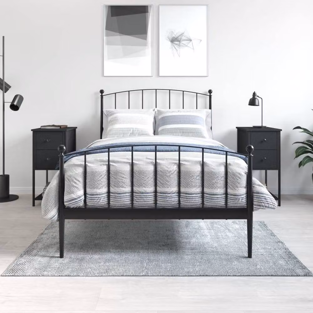 Berkfield Home Durable Bedside Cabinets, 2 Piece Set in Black, W/D/H: 32 x 42 x 70 cm – 2