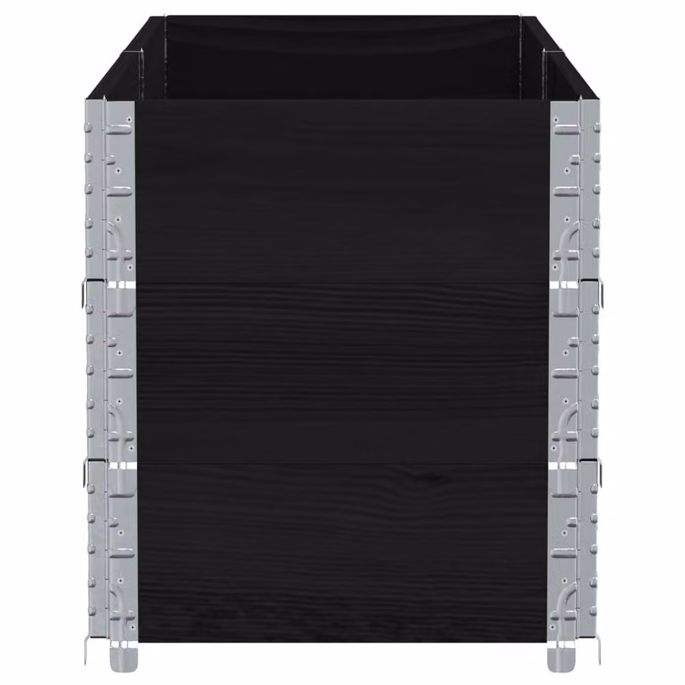 Berkfield Home Garden Black Wooden Raised Bed Planter with Galvanised Steel – 3