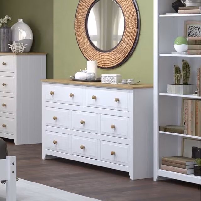 Core Capri White 6-Drawer and 2-Drawer Large Chest of Drawers – 2