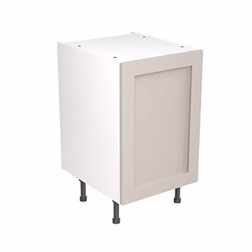 Kitchen Kit Shaker Door Flatpack Base Cabinet in Light Grey Matt, W/D/H: 50 x 50 x 87 cm