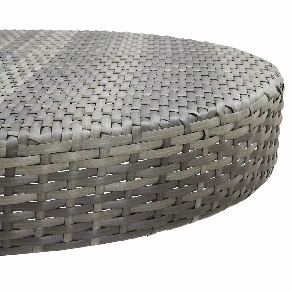Berkfield Home Grey Poly Rattan Garden Table with Powder Coated Steel Frame, W: 106 cm, D: 75.5 cm – 2