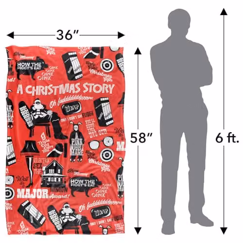 Warner Bros. A Christmas Story Icon Collage Super Soft Fleece Throw Blanket, Multicolour, W/D/H: 91 x 147 cm – 2