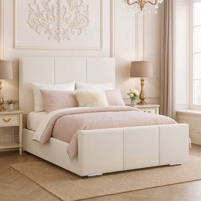 Desire Deco Eliza Upholstered Velvet Bed Frame in Yellow, Small Double, 120 x 200 cm