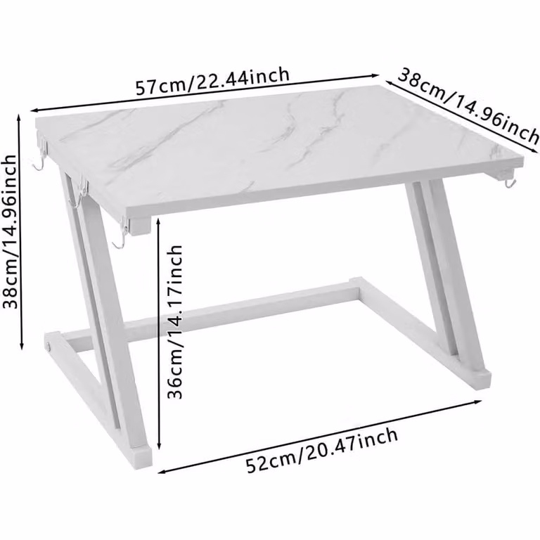 Kelvenix 2-Tier Microwave Oven Shelf and Kitchen Counter Organiser in White