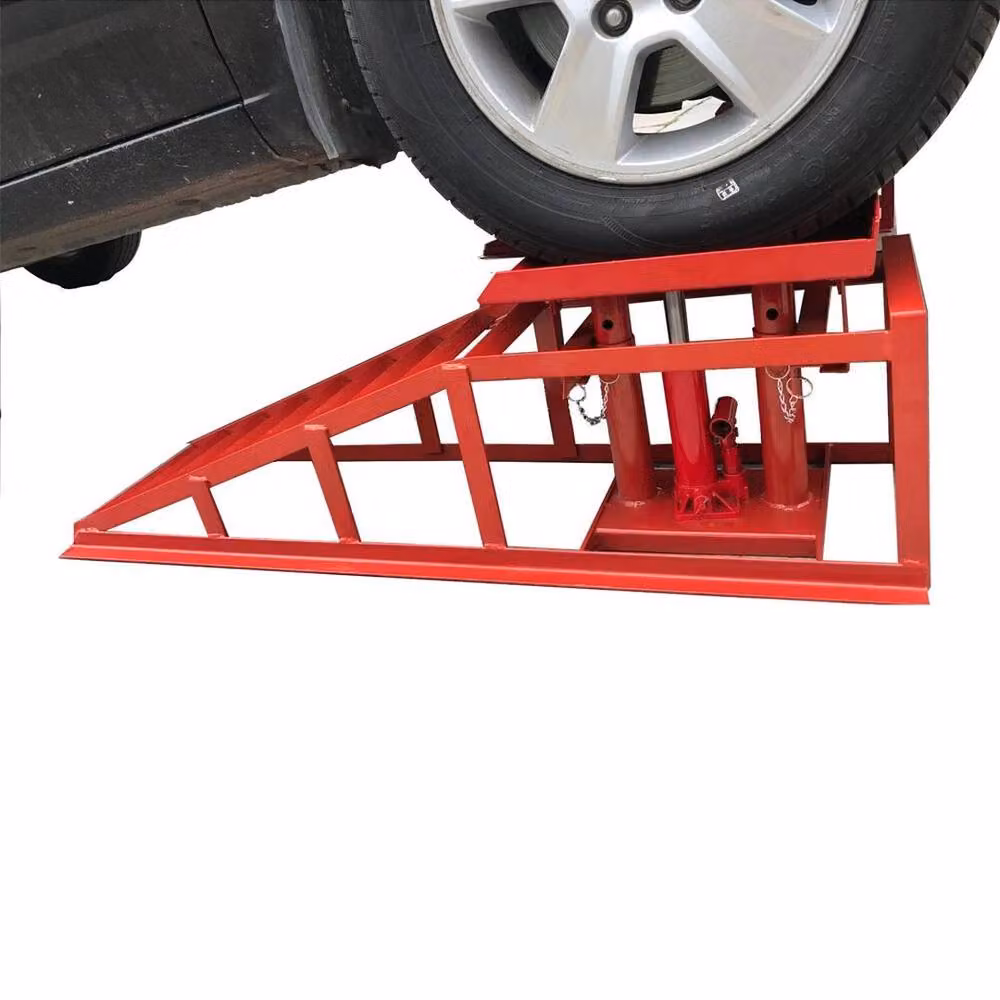 FLAVORA Heavy Duty Hydraulic Car Ramps, 2-Piece Steel Set in Red, W: 100 cm, D: 40 cm – 3
