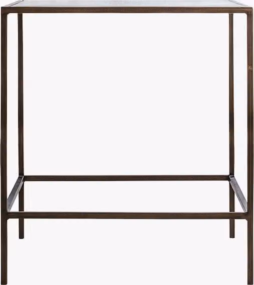Perch & Parrow Minimalist Square Glass and Metal Side Table in Gold