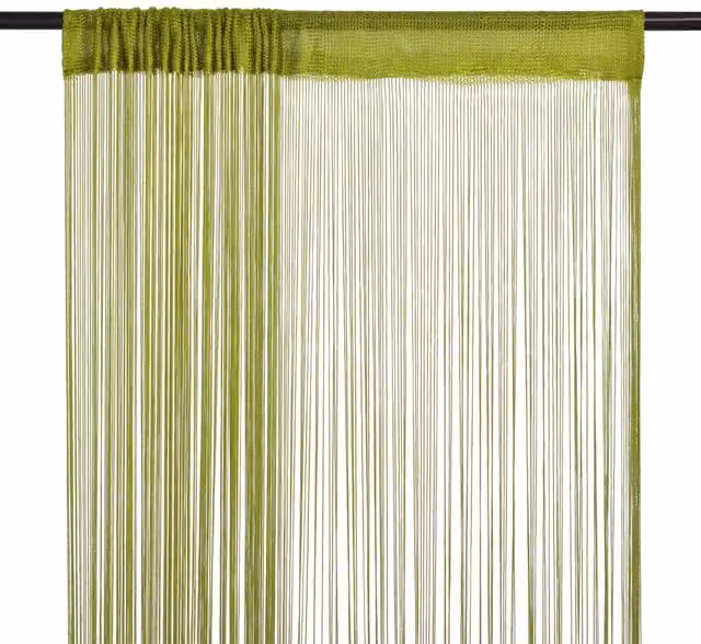 Berkfield Home Green String Curtains, 2 Pack, W: 140 cm, H: 250 cm