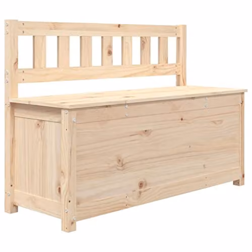 vidaXL Solid Wood Pine Bench in Black, W/D/H: 110 x 41 x 76.5 cm
