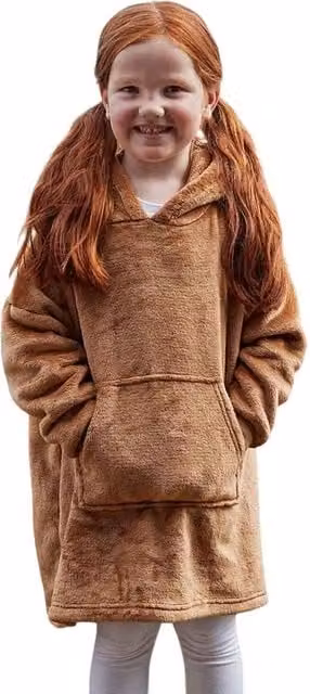 Brand Lab Brown Teddy Bear Fleece Hoodie Blanket for Adults – 1