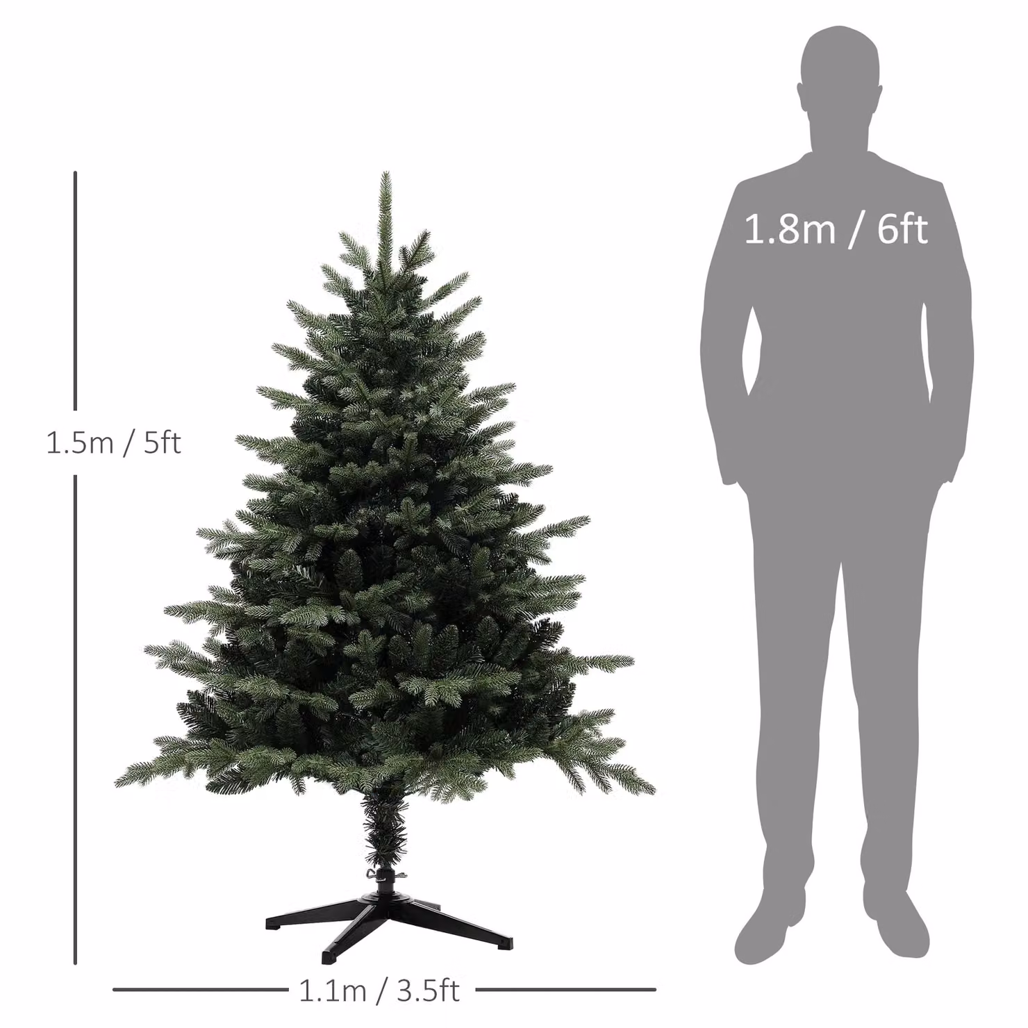 HOMCOM Green Artificial Tabletop Christmas Tree, Height: 152.4 cm – 2