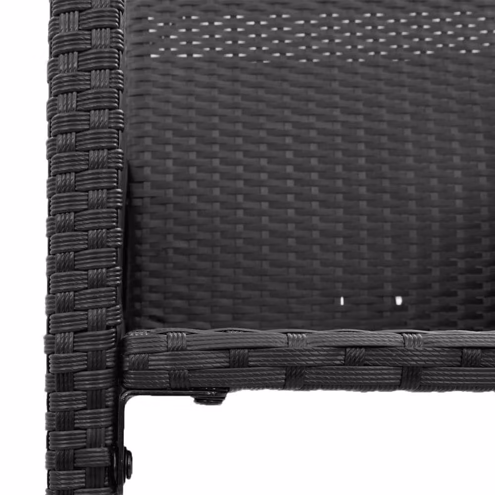 Berkfield Home Modern Black Poly Rattan and Steel Garden Bar Stools, Set of 2 – 5