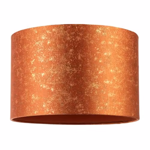 Happy Homewares Orange and Gold Art Deco Jacquard Fabric Round Lamp Shade W: 30 cm, H: 20 cm