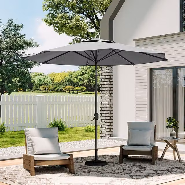 Livingandhome Dark Grey Concrete Parasol Base for Traditional and Central Pole Parasols