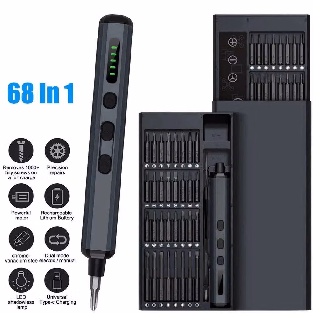 SPETLEK 68-in-1 Cordless Electric Mini Screwdriver Kit in Black with Rechargeable Battery – 2