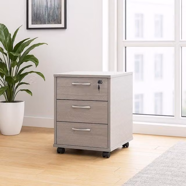 Kosy Koala Marcello 3 Drawer Bedside Chest and Office Cabinet in Grey