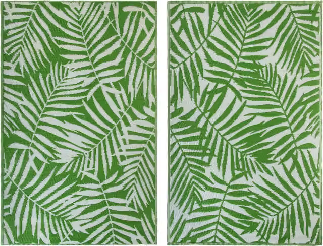 Gardenisita Green Geometric Patterned Outdoor Garden Rug