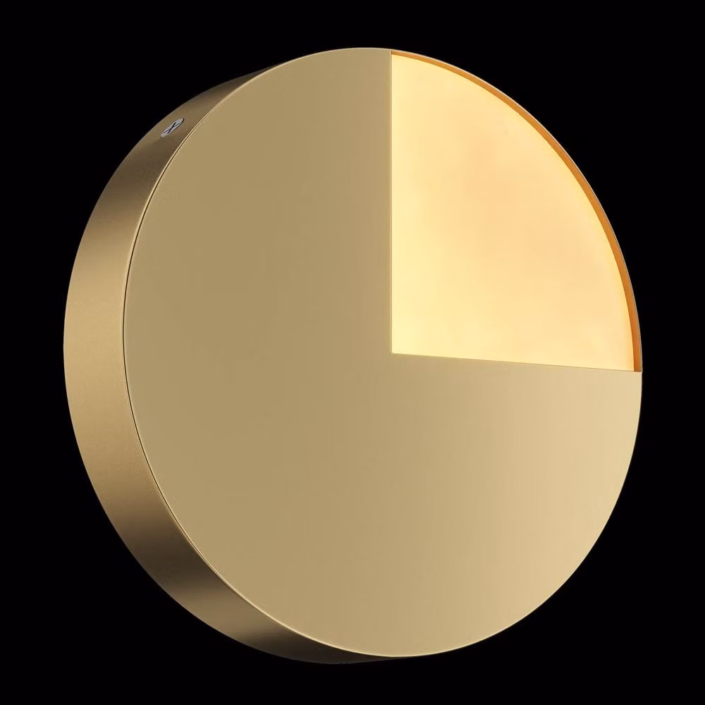 Netlighting Jupiter Modern Integrated LED Wall Lamp in Gold/Brass with 3000K Warm White Light – 2