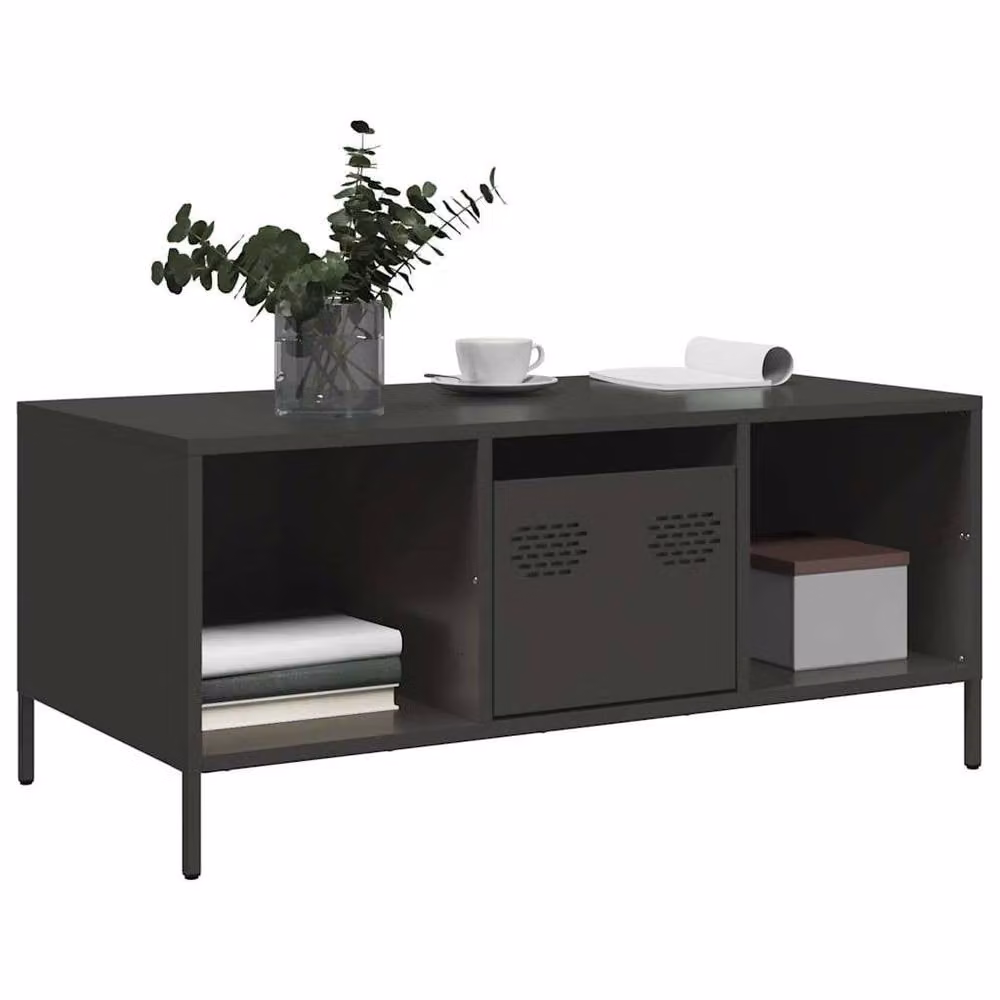 Berkfield Home Industrial Black Metal Coffee Table, W: 101.5 cm, D: 50 cm, H: 43.5 cm – 3