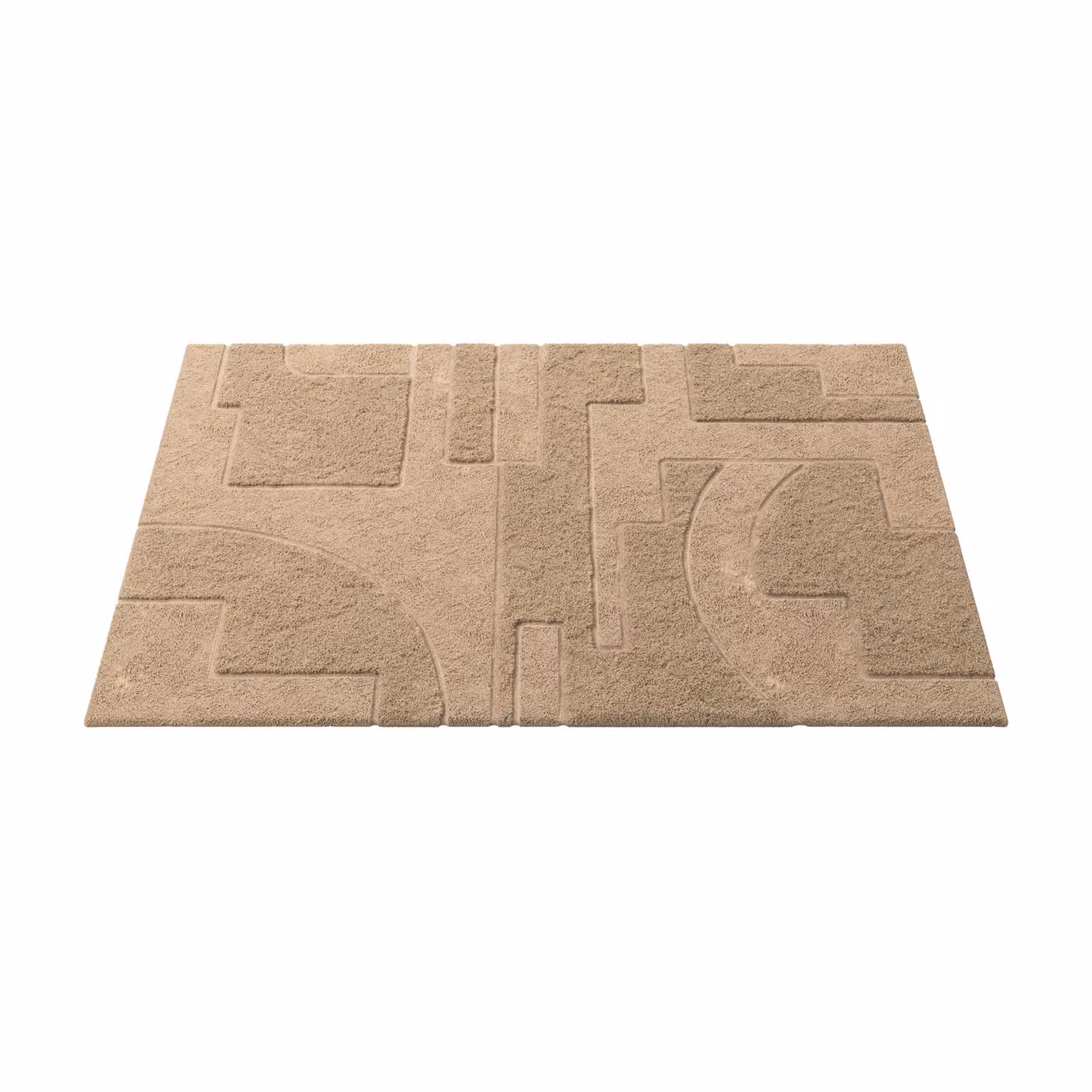 Dome Deco FARO Geometric Rectangular Carpet in Beige, W/D: 300 x 200 cm