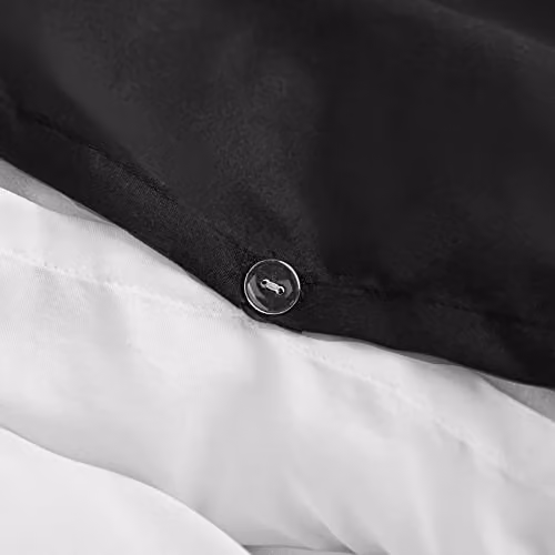 Brentfords Reversible Microfibre Double Duvet Cover and Pillowcase Set, Black and White – 2