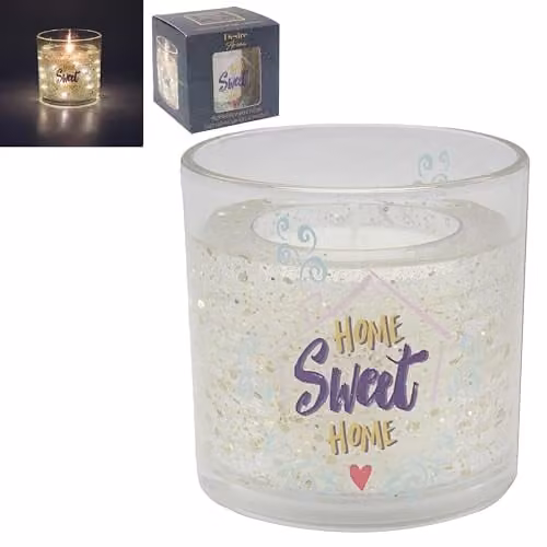 Garden Greatness Home Sweet Home Multicolour LED Gel Candle in Glass – 1