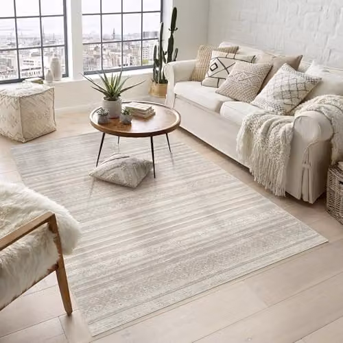 Desire Rugs Maia Non-Slip Washable Traditional Motif Area Rug, Beige, W: 120 cm, L: 180 cm