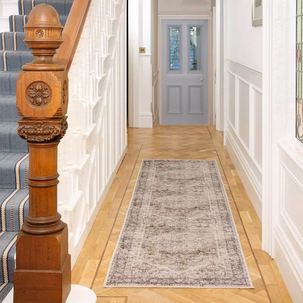 Kukoon Grey Distressed Soft Pile Area Rug, W/D/H: 60 x 240 cm – 4