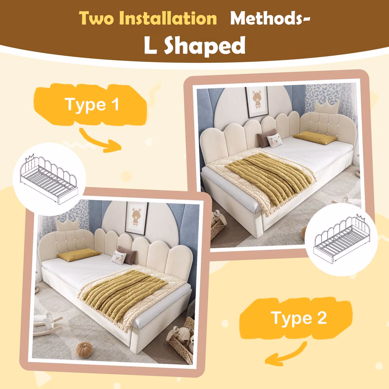 Aosom UK Upholstered Daybed with Pull-Out Trundle and Sofa Bed Function, Beige, L: 194 cm, W: 98 cm, H: 95 cm – 5