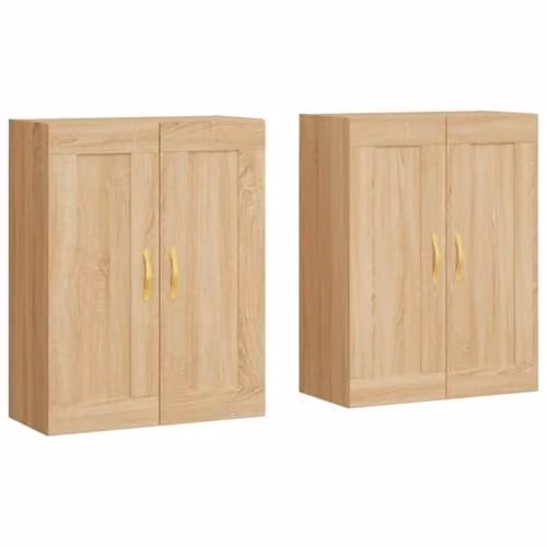 vidaXL Set of 2 Wall Mounted Cabinets in Sonoma Oak Brown Engineered Wood