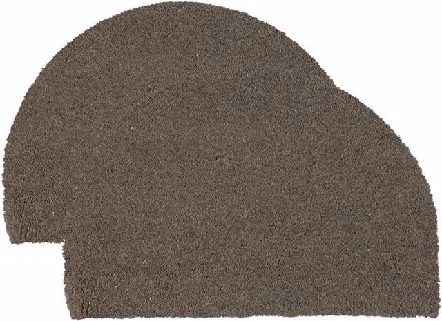 Nicola Spring Grey Coir Half Moon Door Mats, Pack of 2, W: 60 cm, D: 40 cm
