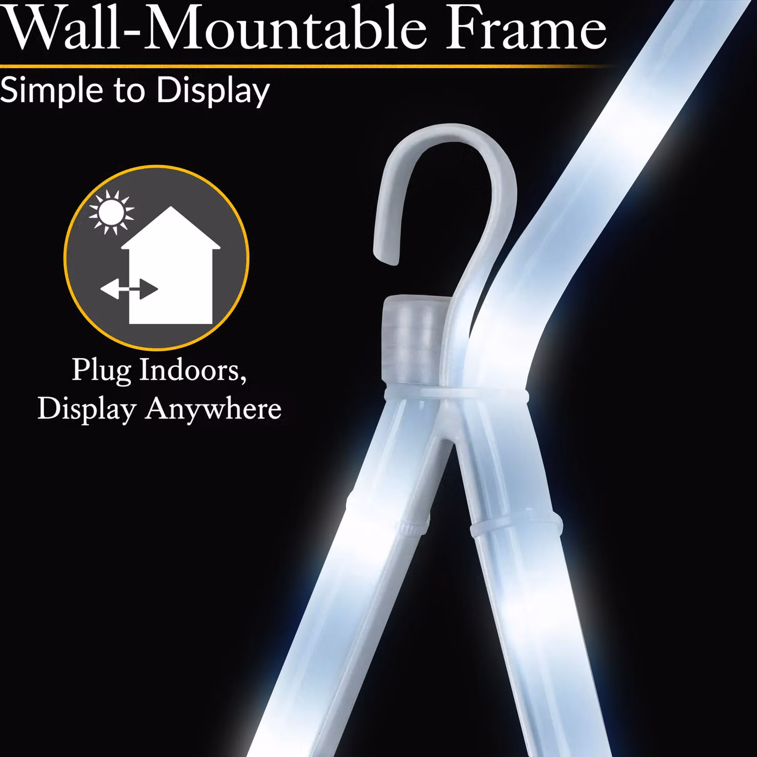 Christow Star Rope Light Outdoor Christmas Decoration Large LED Xmas Wall Silhouette, White, 2m – 3