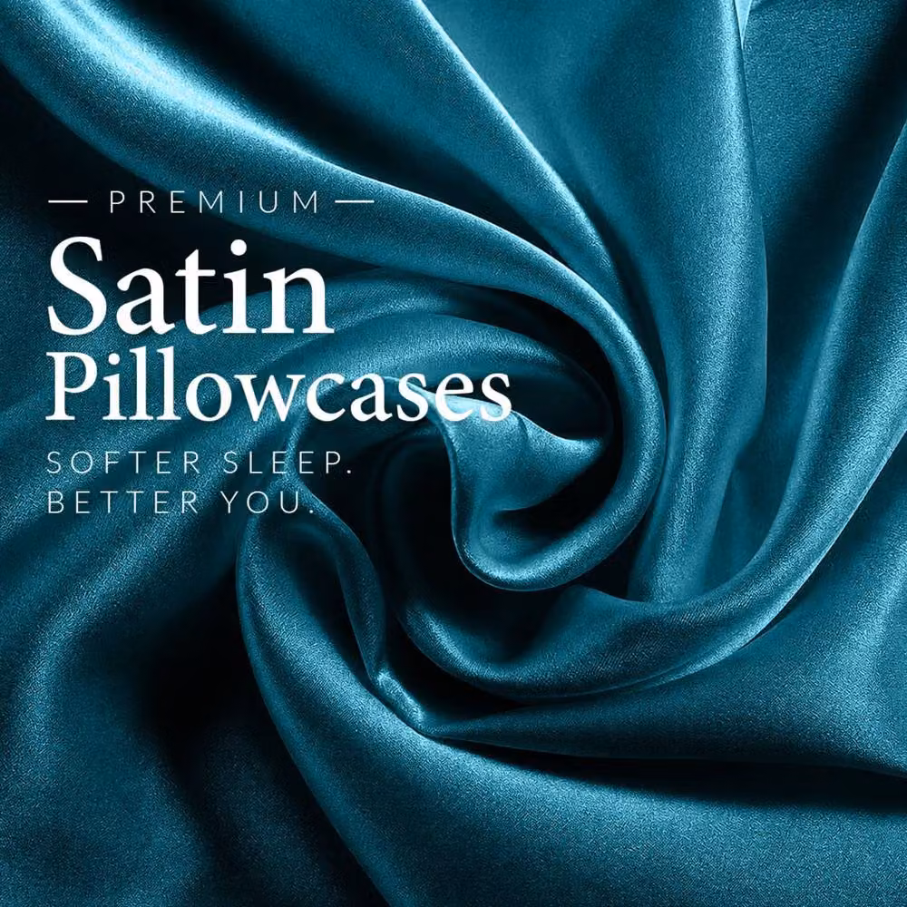 Pamposh Luxury Mako Satin Silk Pillowcase Set of 6 in Petrol Teal – 3