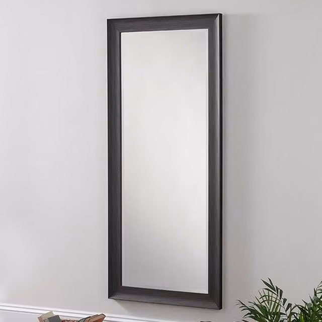 Yearn Mirrors Charcoal Grey Organic Scooped Framed Wall Mirror H 167.5 cm x W 76 cm