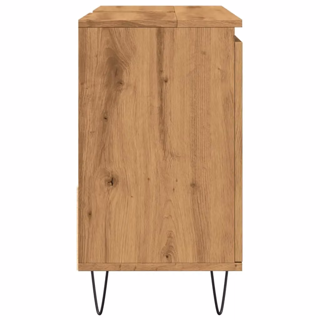 Berkfield Home Artisan Oak Sink Cabinet in Brown, W/D/H: 65 x 33 x 60 cm – 3