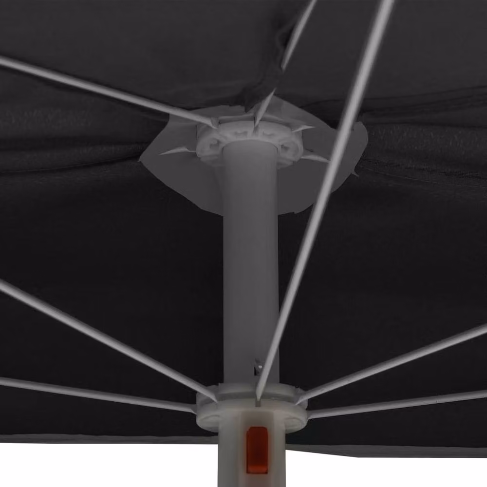 Berkfield Home Garden Anthracite Half Parasol with Pole, W: 180 cm, D: 90 cm – 3