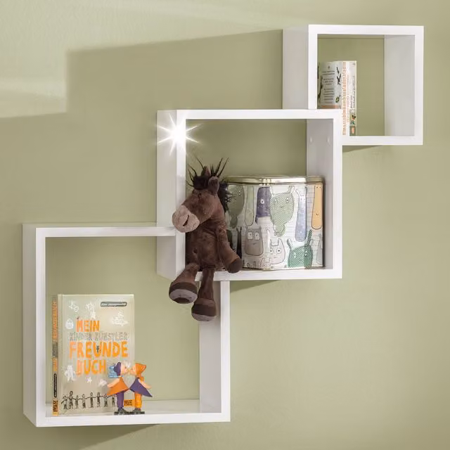 RBUK Cascade Cube Floating Shelf Kit in Gloss White