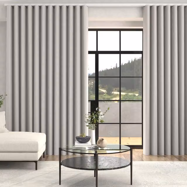 Terrys Lindy Shimmer Woven Made To Measure Blackout Curtains in Grey Misty Wave