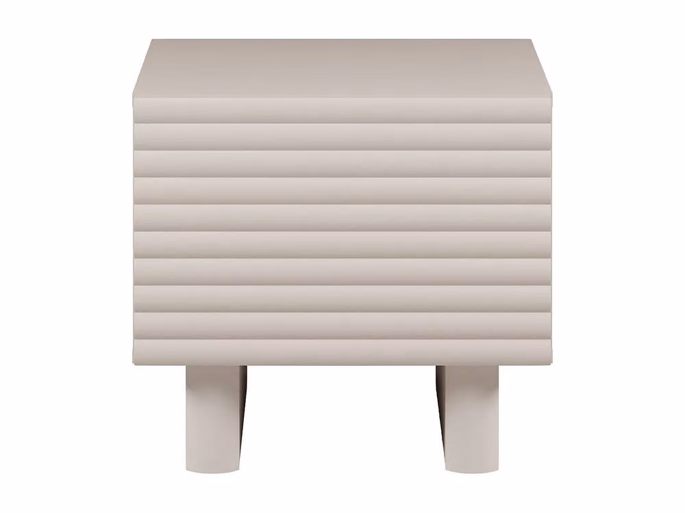 Vente-unique LUDIMA Bedside Table with 1 Door in Beige MDF – 2