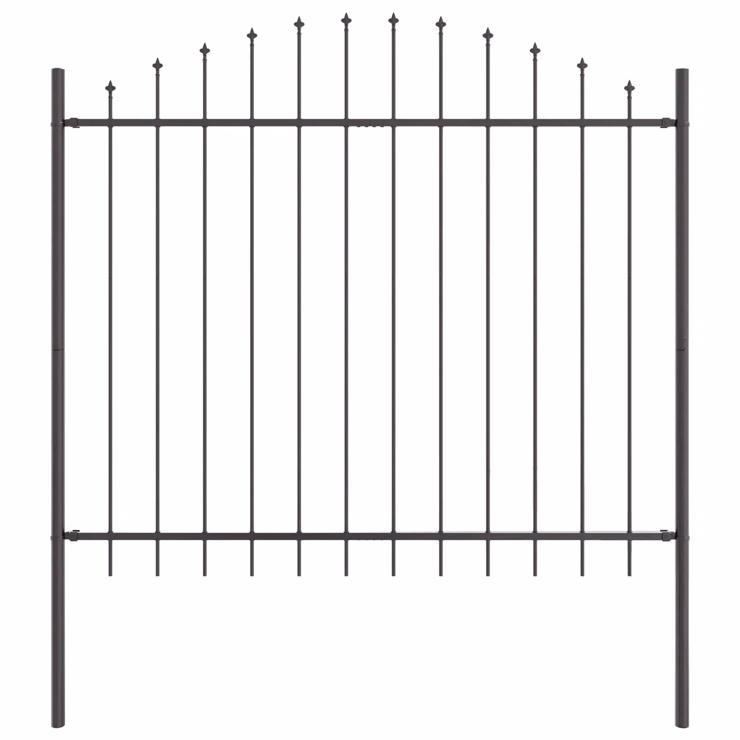 Berkfield Home Grey Steel Collapsible Fence Panel with Spike Arch, W: 125 cm, H: 170 cm – 2
