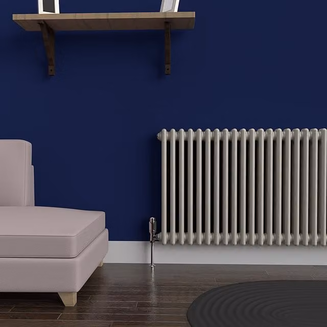 Lux Heat Horizontal Column Radiator in Dune Grey, H 137 cm x W 60 cm
