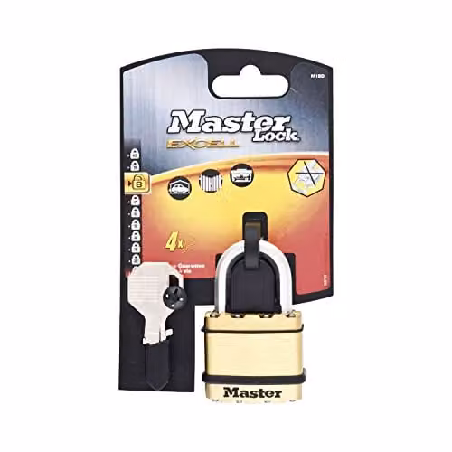 Master Lock Excell 4-Pin Brass Finish Gold Padlock, 45 mm – 1