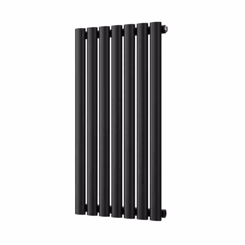 UK Radiators Omeara Black Elliptical Tube Horizontal Designer Radiator, W: 40.6 cm, H: 80.0 cm – 2