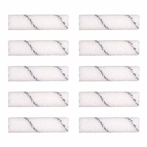 Harris Seriously Good Walls & Ceilings 4in Mini Roller Refill Sleeves for Water Based Paint, White, 10 Pack – 1