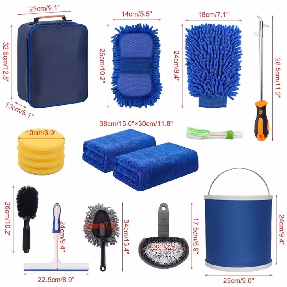 Nordara 16-Piece Car Wash Cleaning and Detailing Tools Kit in Blue and Multicolour – 2