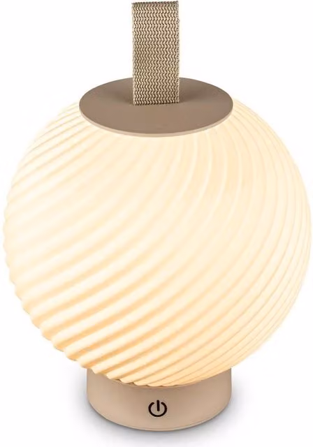 Briloner Rechargeable LED Table Lamp in Beige with Touch Control, Dimmable Warm White Light and IP44 Rating, H 25 cm x W 18 cm