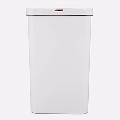 Tower Sensor Bin with Retainer Ring, Battery-Operated, 50L, White, W: 63.5 cm, D: 38.0 cm, H: 26.0 cm