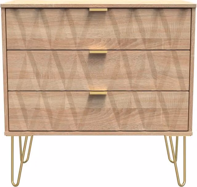 Ready Assembled 2 U Dallas 3 Drawer Chest in Light Oak – 1