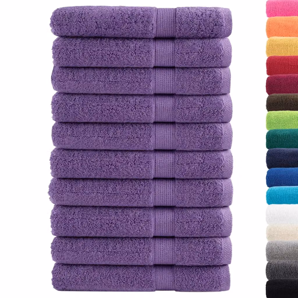 Berkfield Home SOLUND Premium Cotton Sauna Towels, Purple, 10 Pack, W: 80 cm, L: 200 cm, 600 gsm – 2